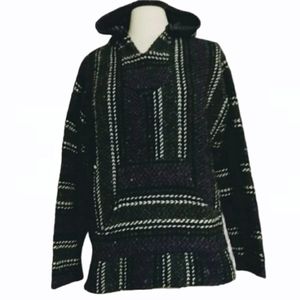 Baja Joe Hoodie Pull Over Poncho Small Men's Boho Drug Rug